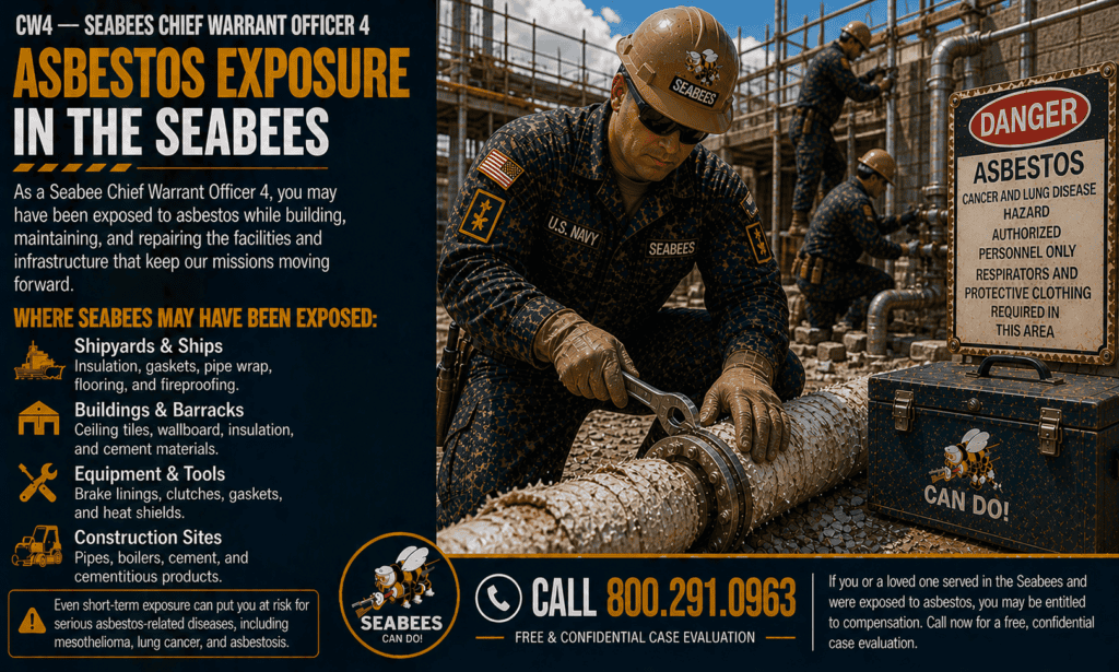 CW4 — Seabees Chief Warrant Officer 4 Asbestos Exposure Mesothelioma Lawsuit