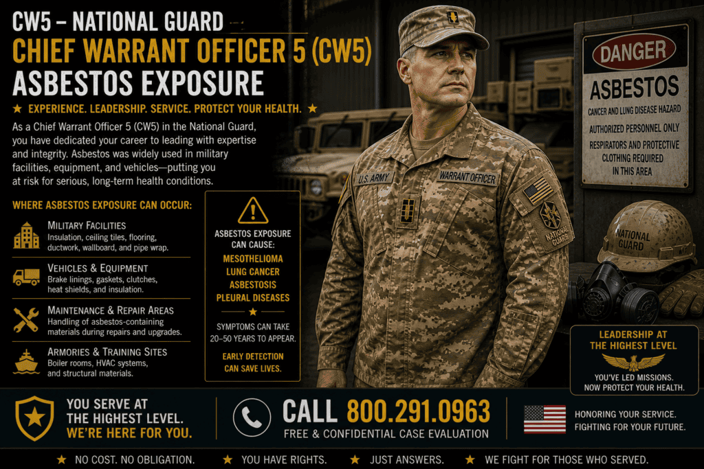 CW5 – Nat Guard Chief Warrant Officer 5 Mesothelioma Lawsuit