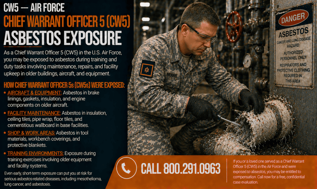 CW5 — Air Force Chief Warrant Officer 5 Asbestos Exposure Mesothelioma Lawsuit