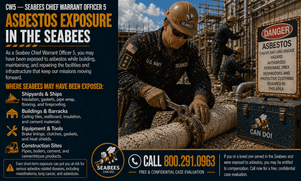 CW5 — Seabees Chief Warrant Officer 5 Asbestos Exposure Mesothelioma Lawsuit