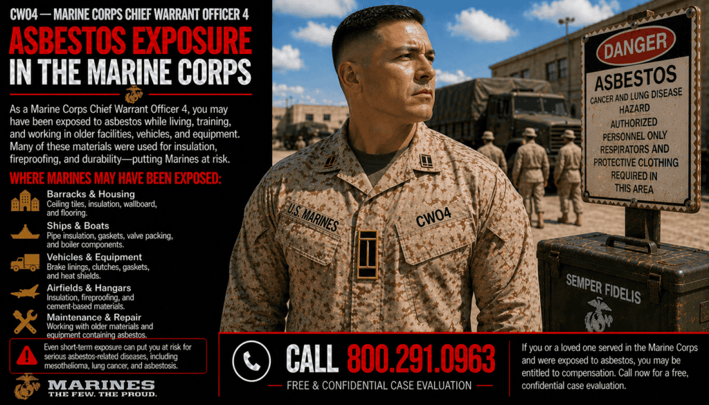 CWO4 — Marine Corps Chief Warrant Officer 4 Asbestos Exposure Mesothelioma Lawsuit