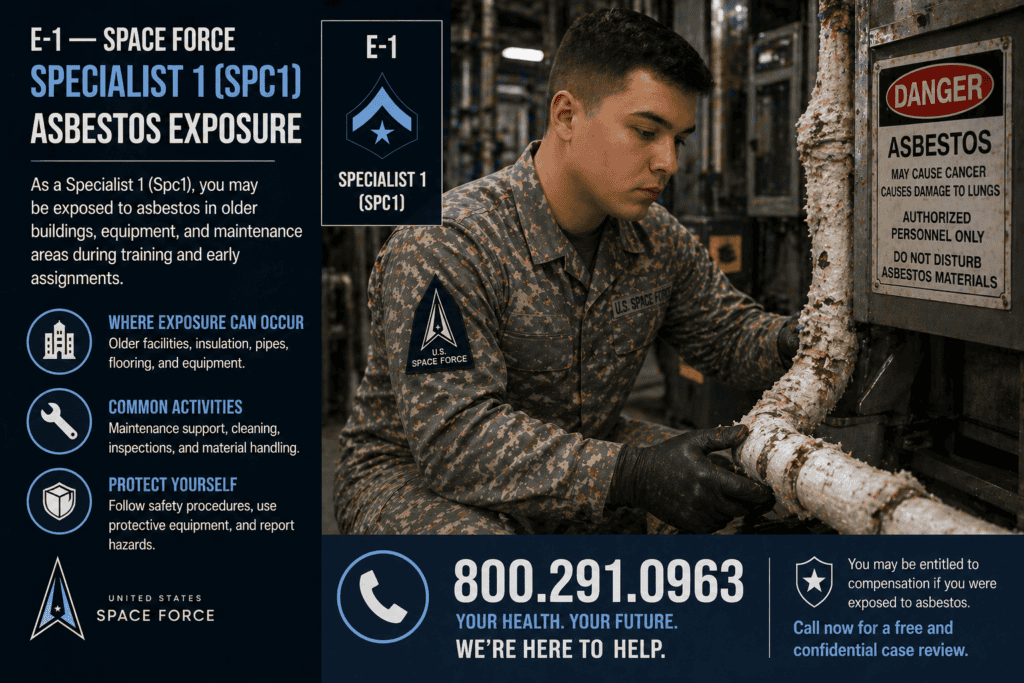 E-1 – Space Force Specialist 1 (Spc1) Asbestos Exposure Mesothelioma Lawsuit