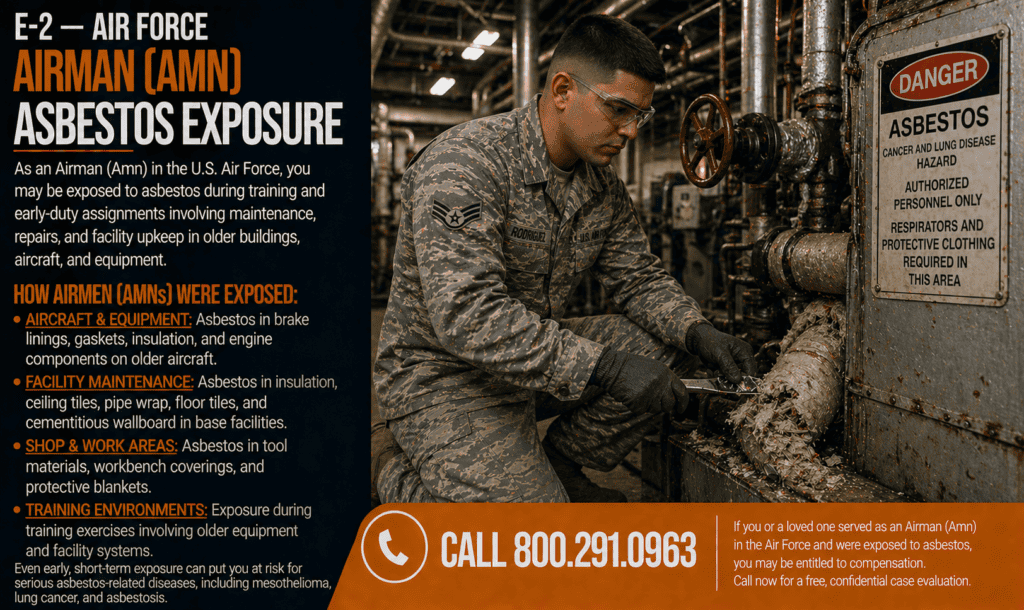 E-2 — Air Force Airman (Amn) Asbestos Exposure Mesothelioma Lawsuit
