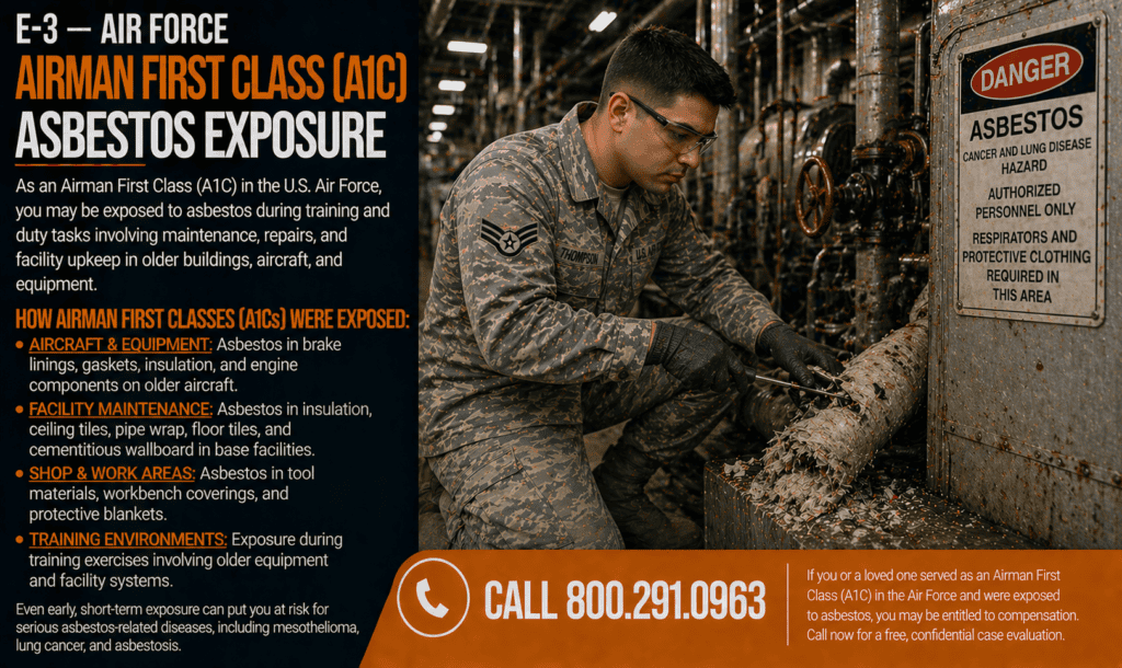 E-3 — Air Force Airman First Class (A1C) Asbestos Exposure Mesothelioma Lawsuit