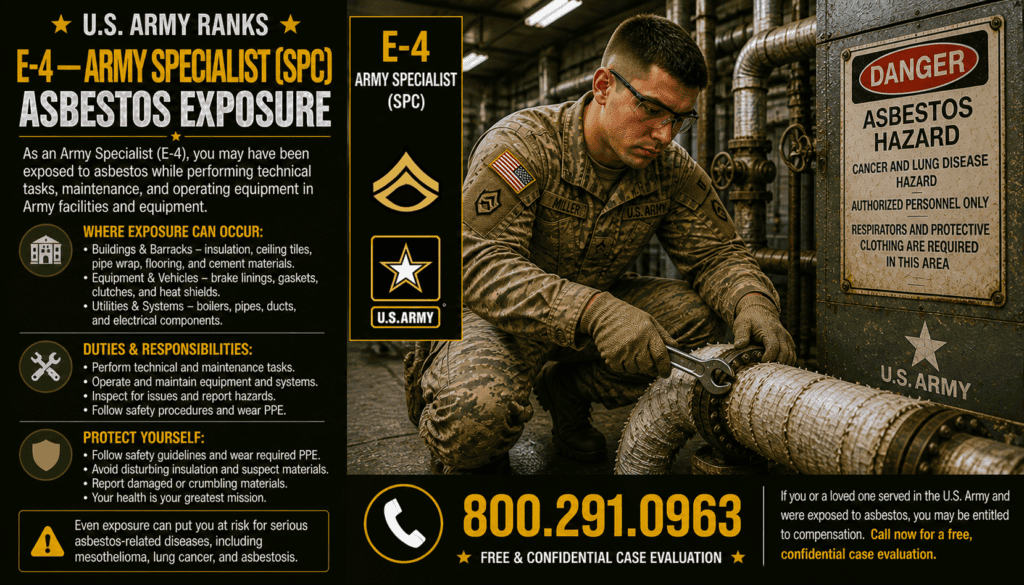 E-4 — Army Specialist (SPC) Asbestos Exposure Mesothelioma Lawsuit