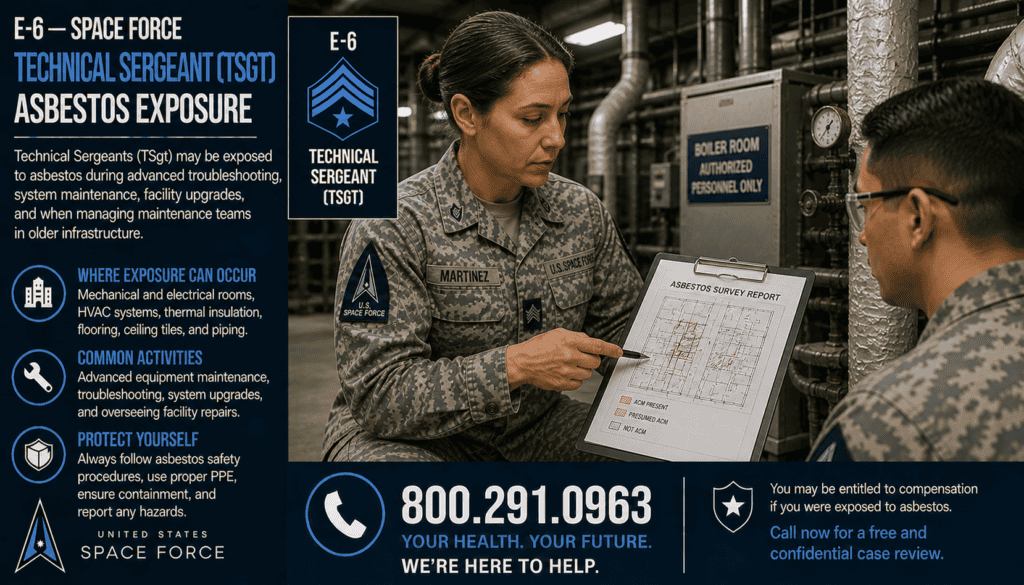E-6 – Space Force Technical Sergeant (TSgt) Asbestos Exposure Mesothelioma Lawsuit
