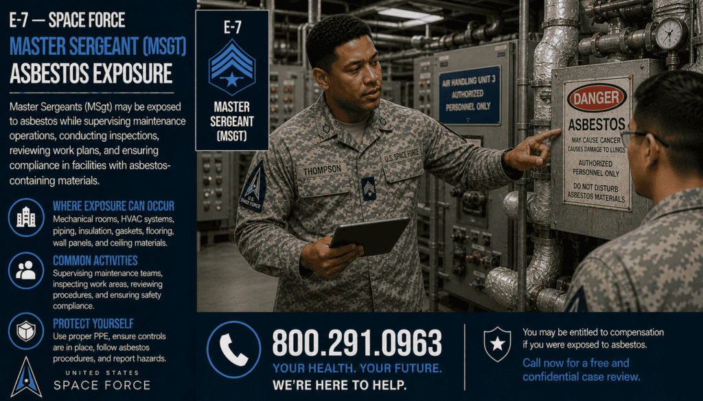E-7 – Space Force Master Sergeant (MSgt) Asbestos Exposure Mesothelioma Lawsuit