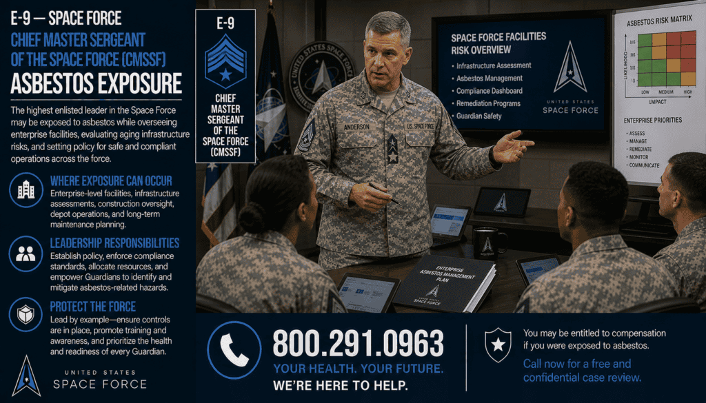 E-9 – Space Force Chief Master Sergeant (CMSgt) Mesothelioma Lawsuit Claim