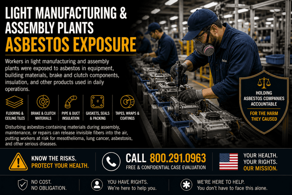 Light Manufacturing & Assembly Plants Asbestos Exposure Mesothelioma Lawsuit