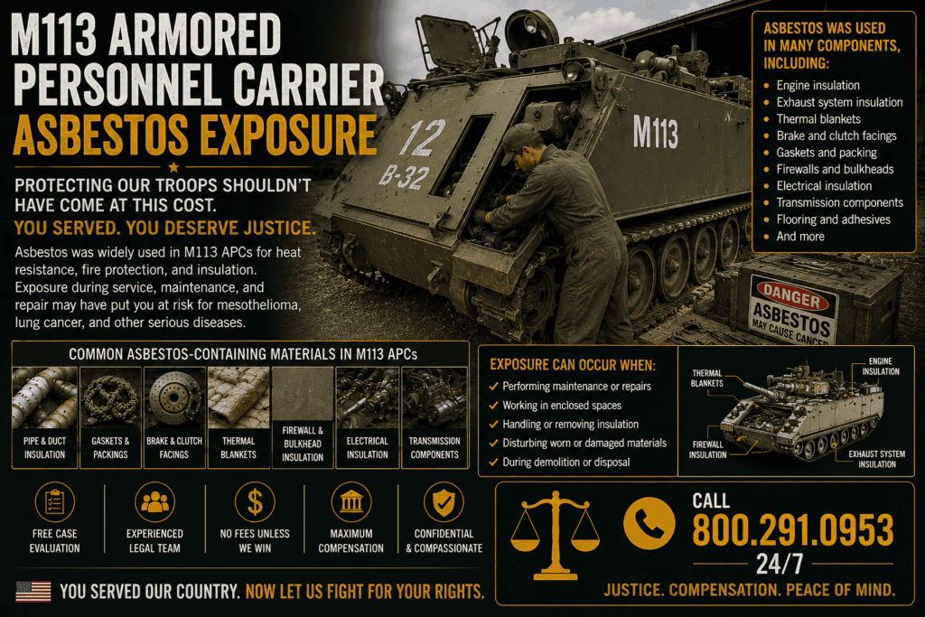 M113 Armored Personnel Carrier Asbestos Exposure Lawsuit Claim