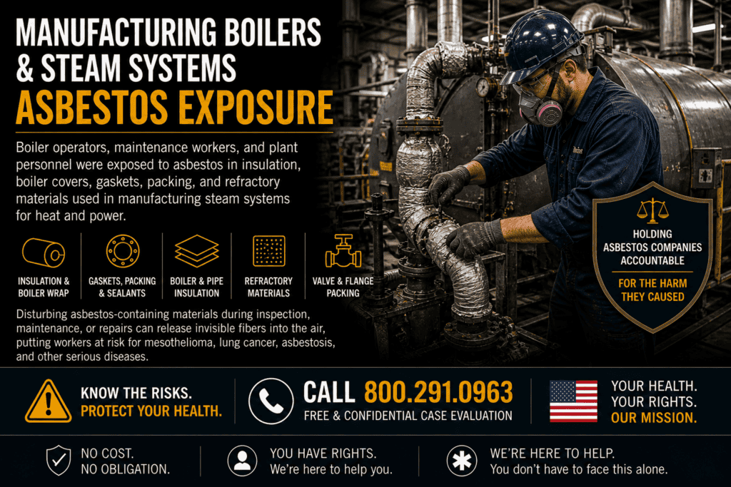 Manufacturing Boilers & Steam Systems Asbestos Exposure Mesothelioma Lawsuit