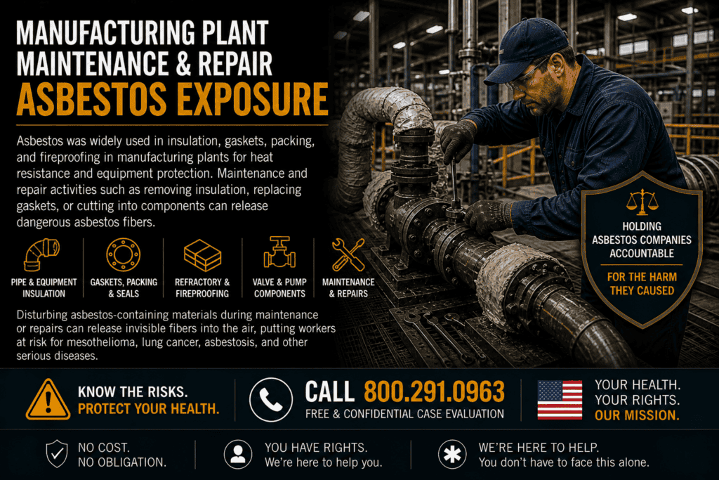 Manufacturing Maintenance & Repair Workers Asbestos Exposure Mesothelioma Lawsuit