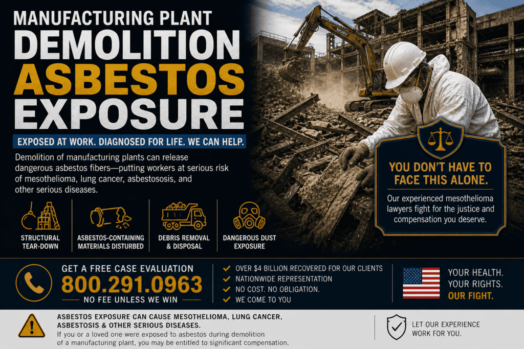Manufacturing Plant Demolition Asbestos Exposure Mesothelioma Lawsuit