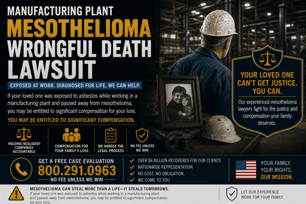 Manufacturing Plant Mesothelioma Wrongful Death Lawsuit