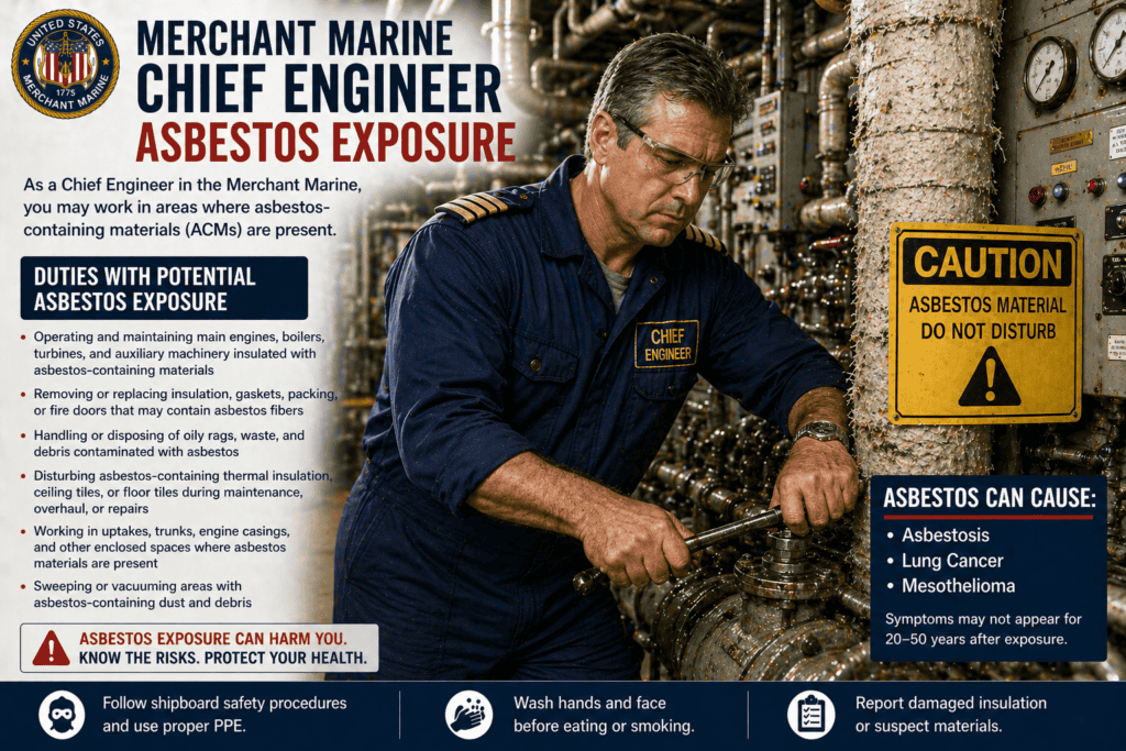 Merchant Marine Chief Engineer Asbestos Exposure Mesothelioma Lawsuit
