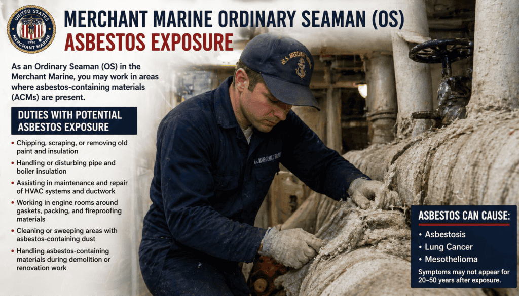 Merchant Marine Ordinary Seaman (OS) Asbestos Exposure Mesothelioma Lawsuit
