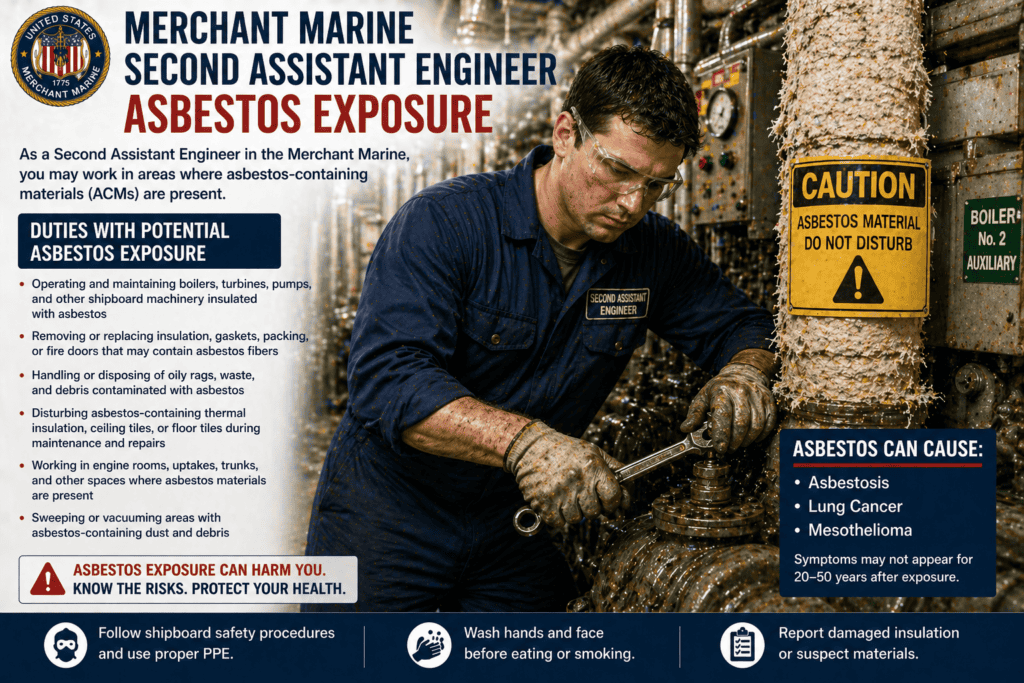 Merchant Marine Second Assistant Engineer Asbestos Exposure Mesothelioma Cancer Lawsuit