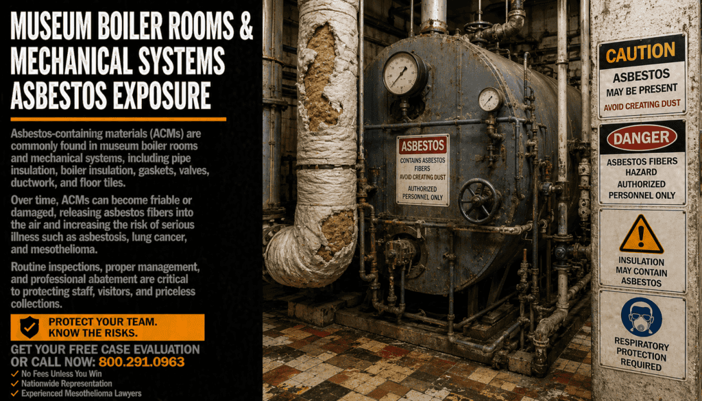 Museum Boiler Rooms & Mechanical Systems Asbestos Exposure Mesothelioma Lawsuit