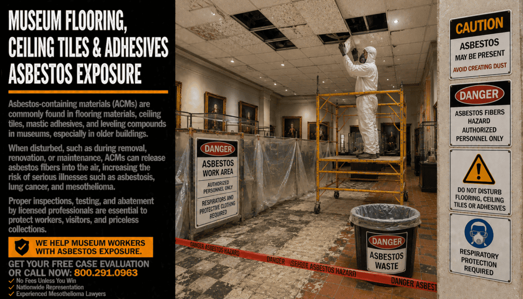 Museum Flooring, Ceiling Tiles & Adhesives Asbestos Exposure Mesothelioma Lawsuit