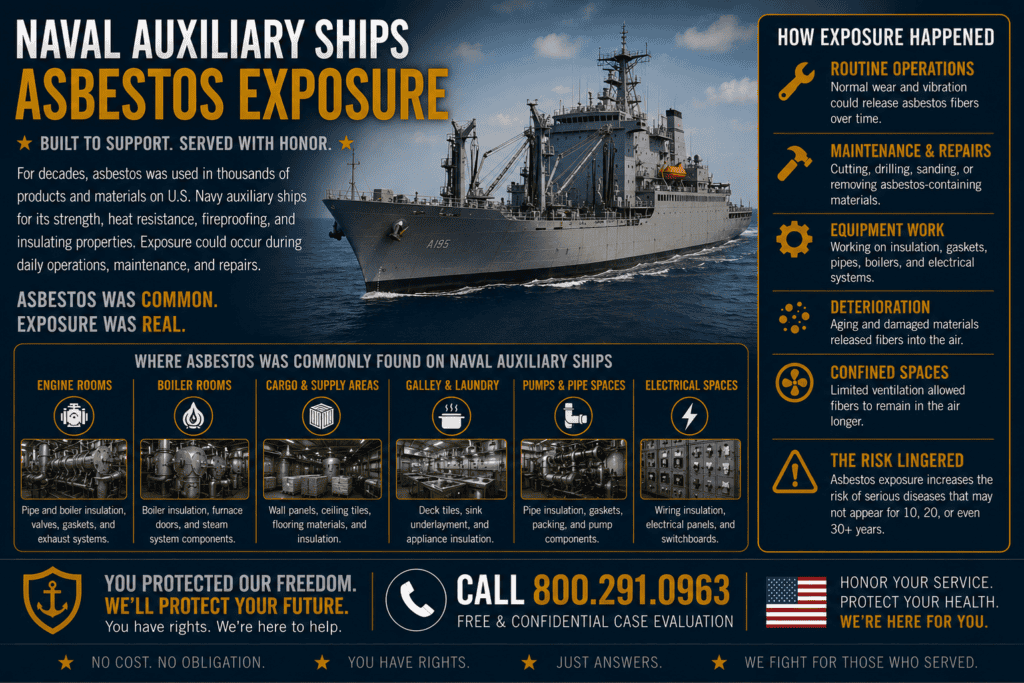 Naval Auxiliary Ships Asbestos Exposure Mesothelioma Lawsuit
