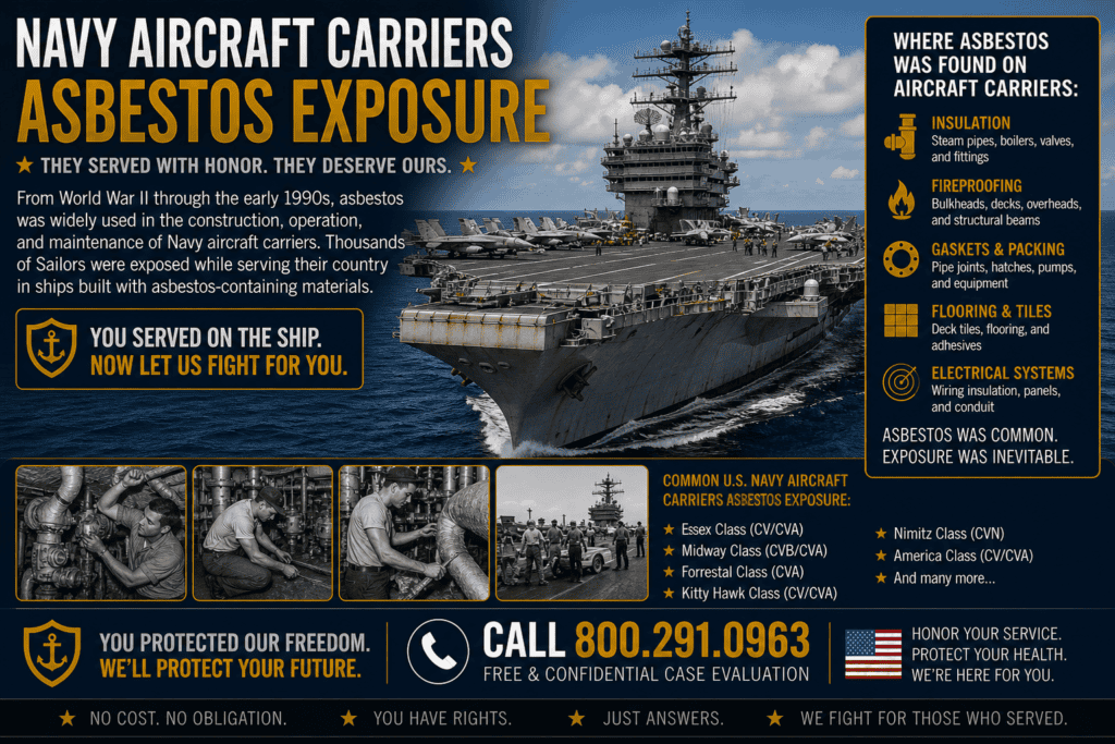 Navy Aircraft Carriers (CV) Asbestos Exposure Lawsuit Mesothelioma