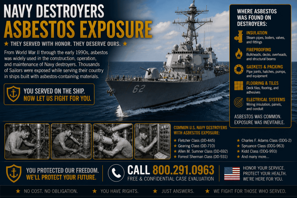 Navy Destroyers Asbestos Exposure Mesothelioma Lawsuit
