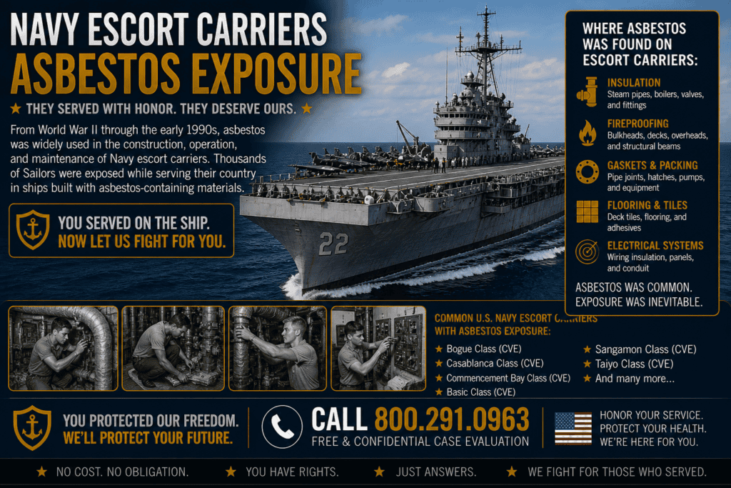 Navy Escort Carriers Asbestos Exposure Mesothelioma Lawsuit Claim