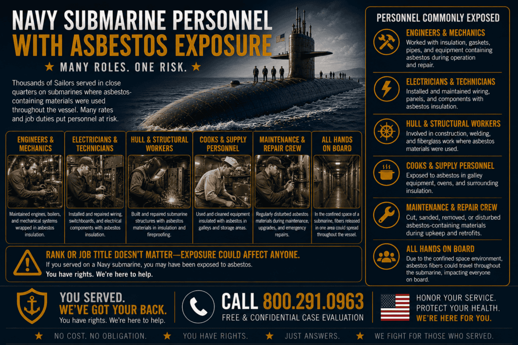 Navy Submarine Personnel With Asbestos Exposure Mesothelioma Lawsuit