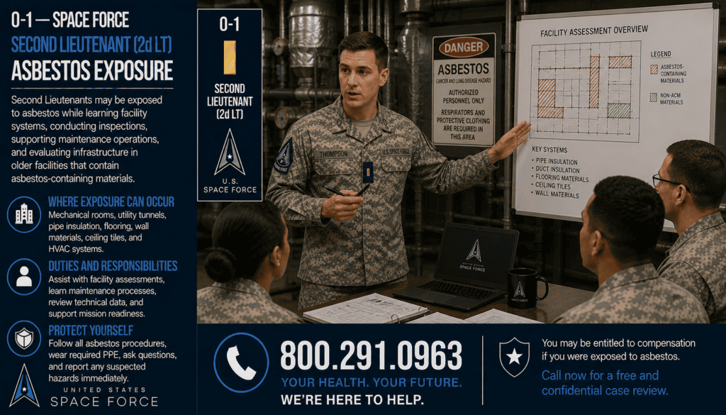 O-1 – Space Force Second Lieutenant (2d Lt) Asbestos Exposure Mesothelioma Lawsuit