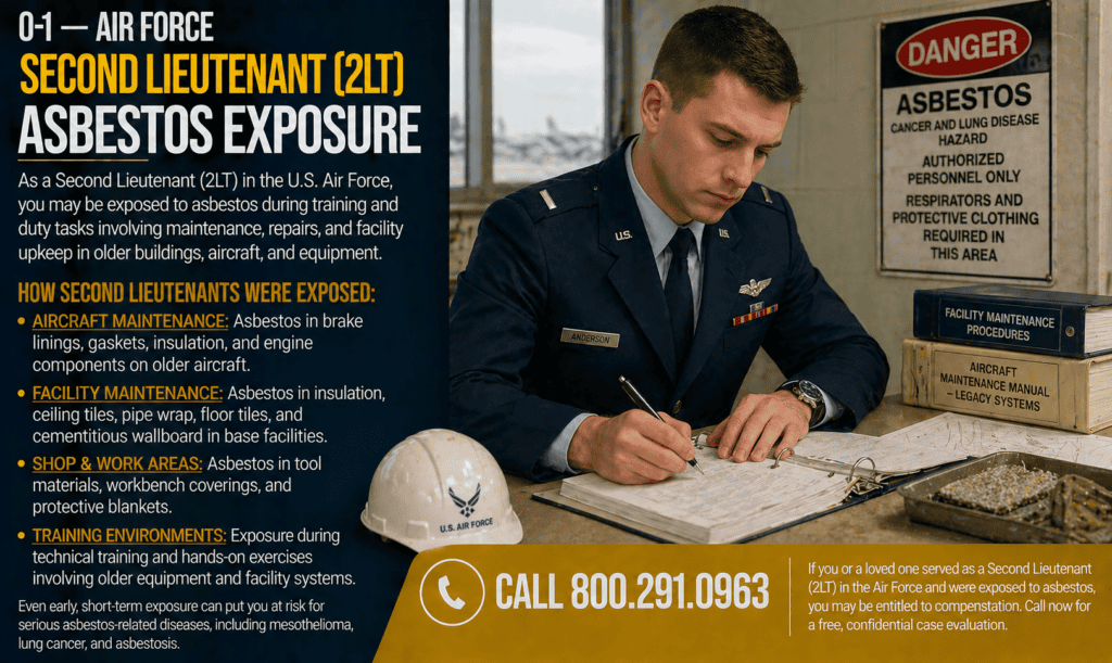 O-1 — Air Force Second Lieutenant (2LT) Asbestos Exposure Mesothelioma Lawsuit