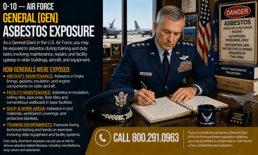 O-10 — Air Force General (Gen) Asbestos Exposure Mesothelioma Lawsuit