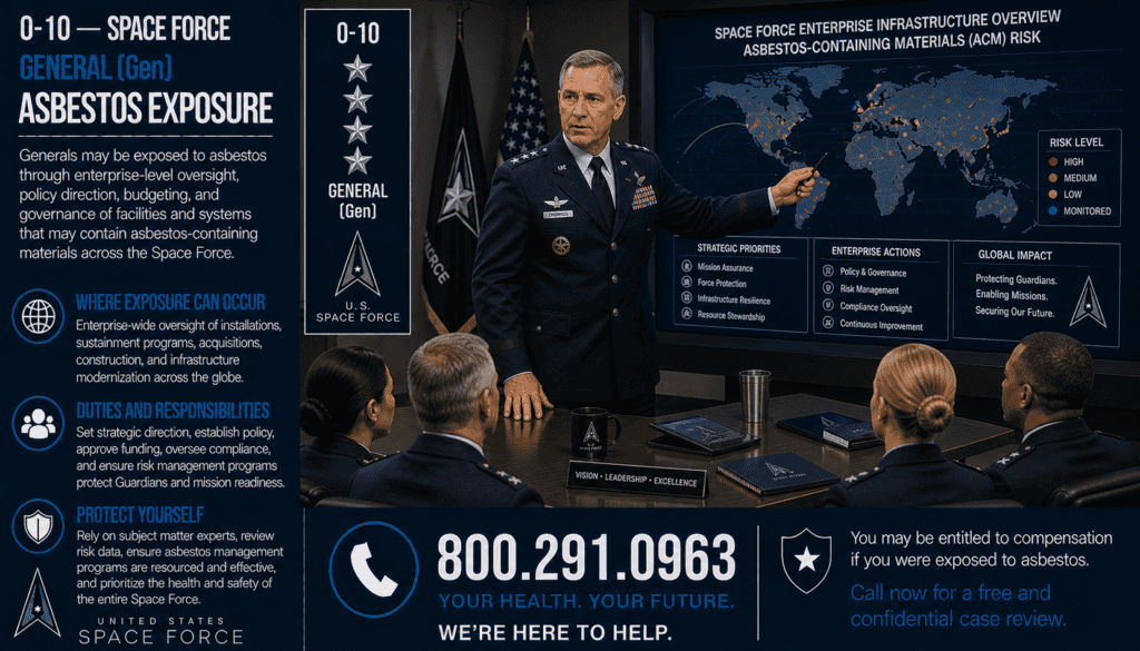 O-10 — Space Force General (Gen) Asbestos Exposure Mesothelioma Lawsuit