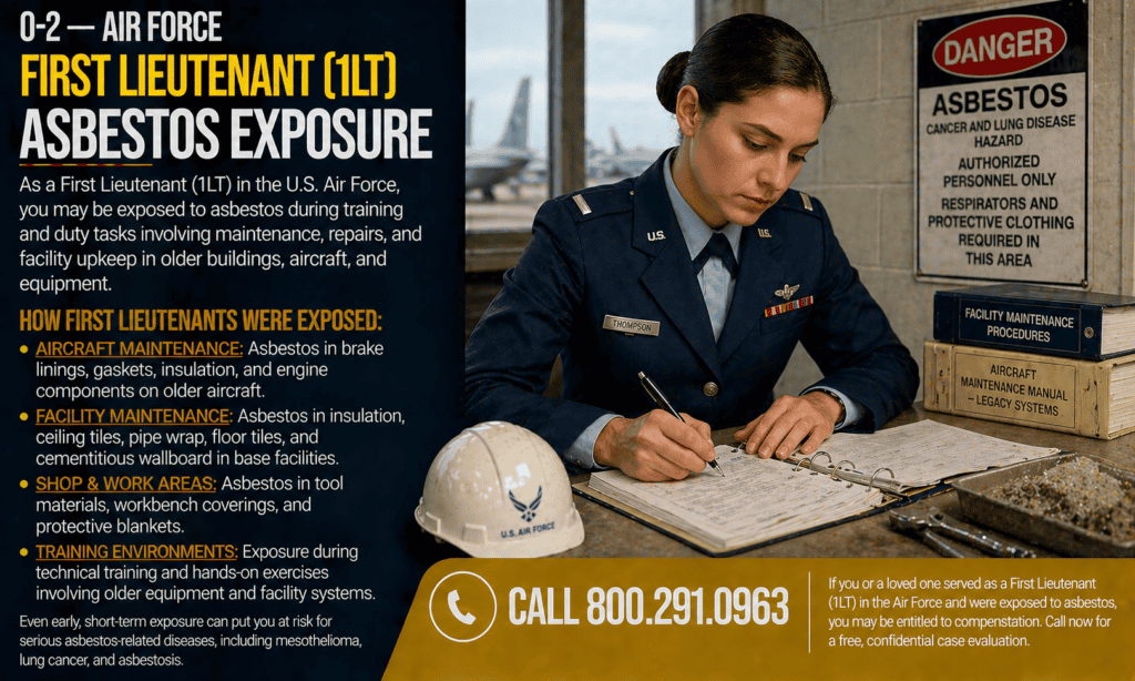 O-2 — Air Force First Lieutenant (1LT) Asbestos Exposure Mesothelioma Lawsuit