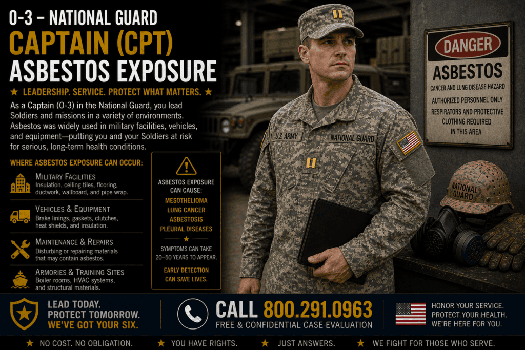 O-3 – Nat Guard Captain (CPT) Mesothelioma Lawsuit