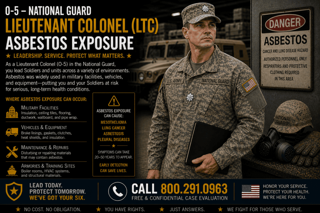 O-5 (Lieutenant Colonel) Asbestos Exposure Mesothelioma Lawsuit