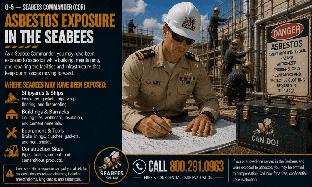 O-5 — Seabees Commander (CDR) Asbestos Exposure Mesothelioma Lawsuit