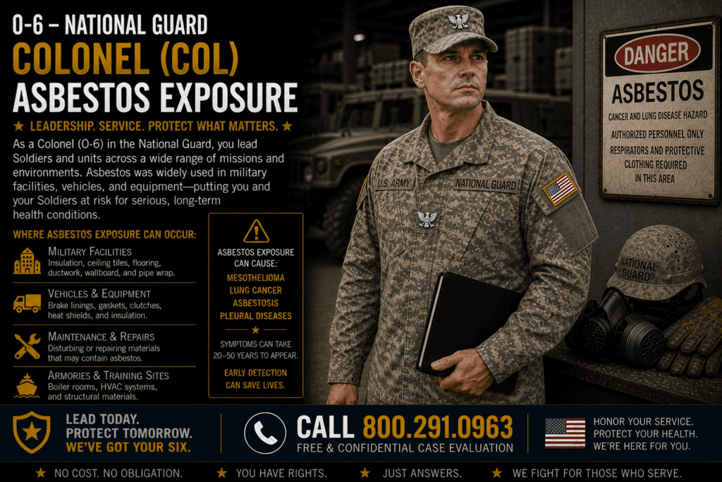 O-6 — National Guard Colonel (COL) Asbestos Exposure Lawsuit