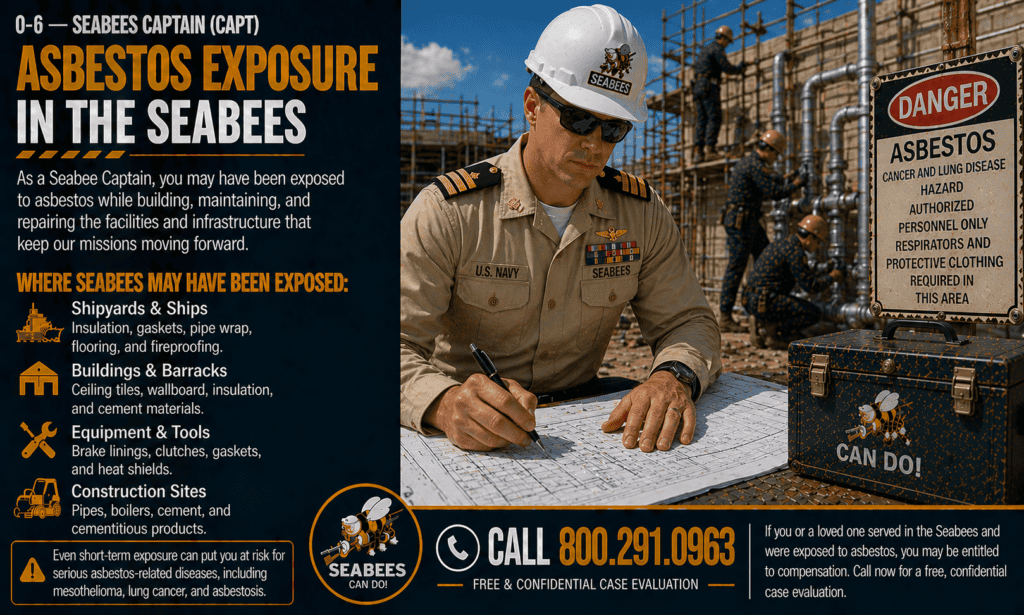 O-6 — Seabees Captain (CAPT) Asbestos Exposure Mesothelioma Lawsuit