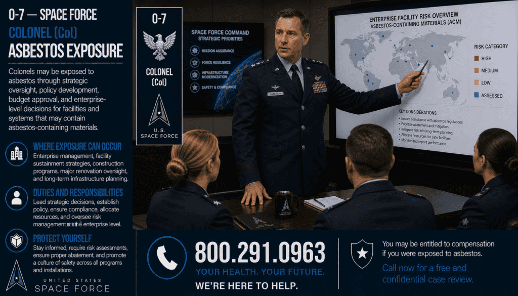 O-7 – Space Force Brigadier General Asbestos Exposure Mesothelioma Lawsuit