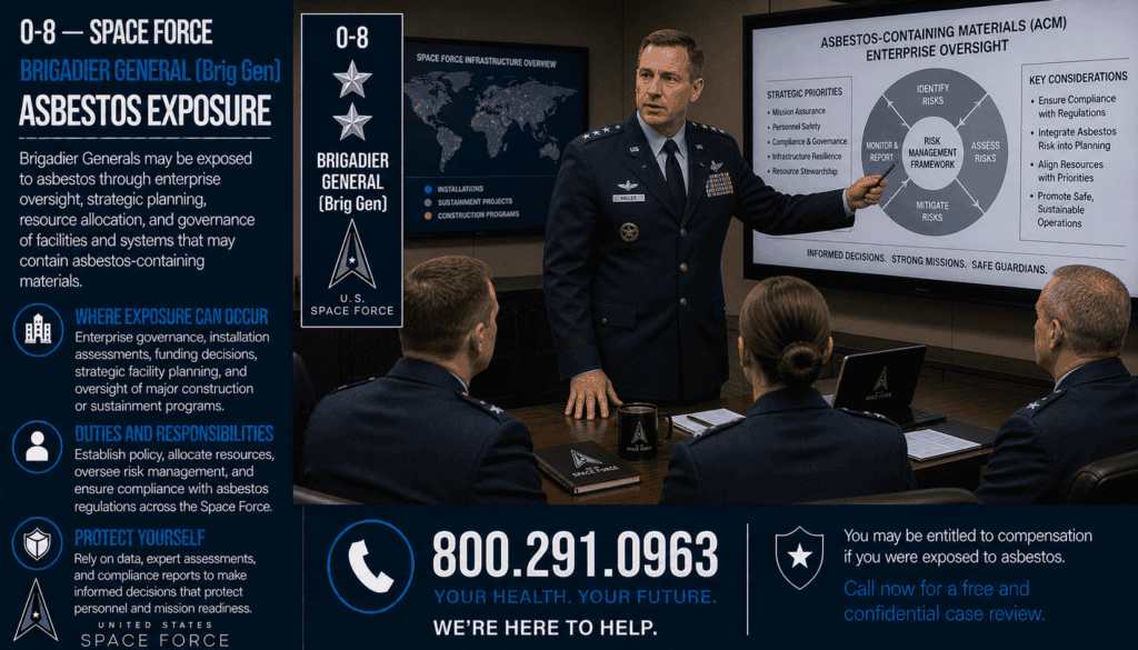O-8 – Space Force Major General (Maj Gen) Asbestos Exposure Mesothelioma Lawsuit