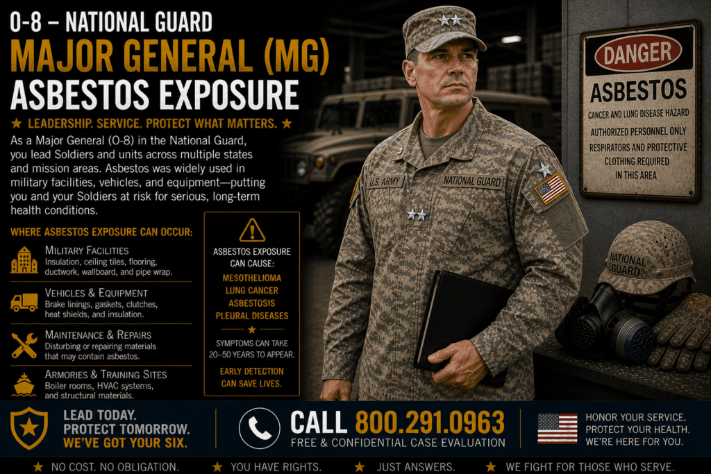 O-8 — National Guard Major General (MG) Asbestos Lawsuit