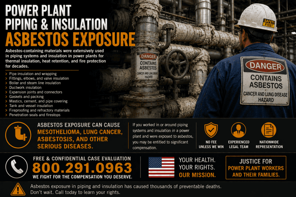 Power Plant Piping & Insulation Asbestos Exposure Mesothelioma Lawsuit