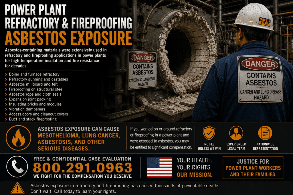 Power Plant Refractory & Fireproofing Asbestos Exposure Mesothelioma Lawsuit
