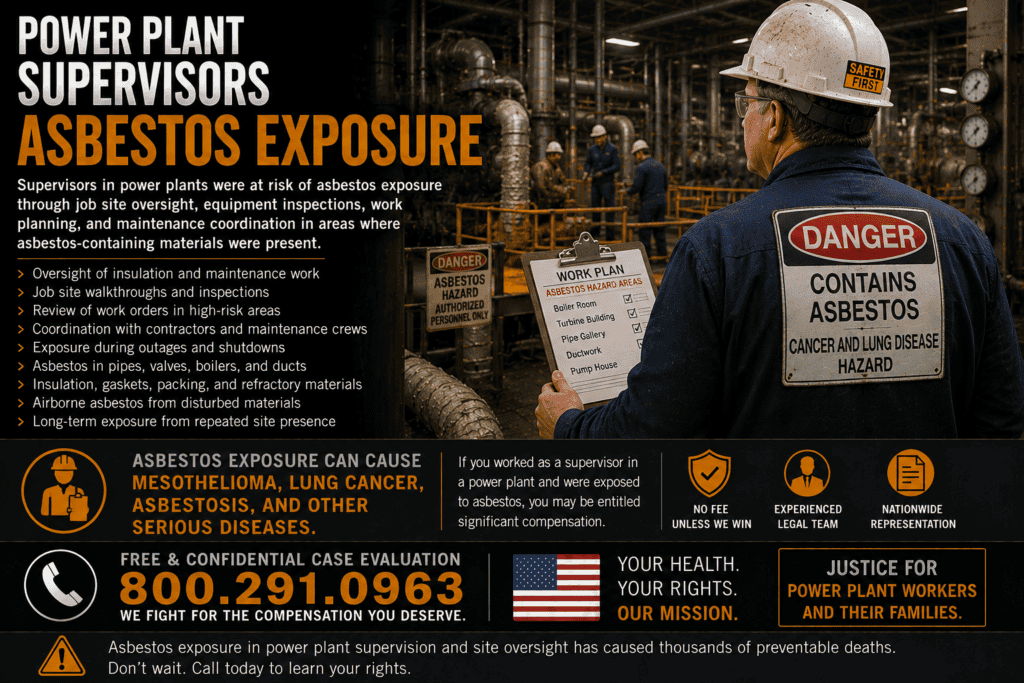 Power Plant Supervisors Asbestos Exposure Mesothelioma Lawsuit