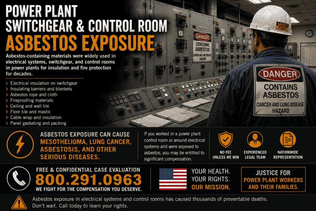 Power Plant Switchgear & Control Room Asbestos Exposure Mesothelioma Lawsuit