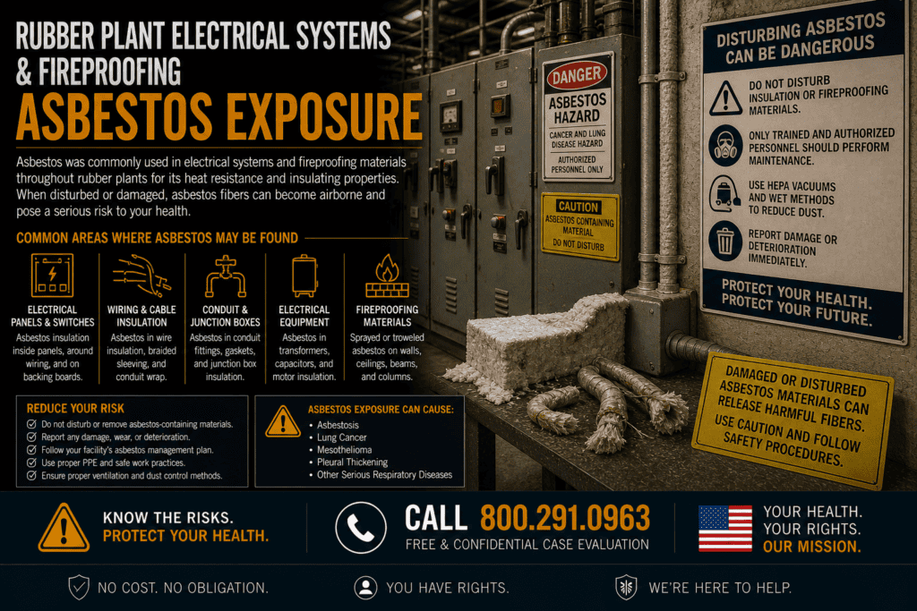 Rubber Plant Electrical Systems & Fireproofing Asbestos Exposure Mesothelioma Lawsuit
