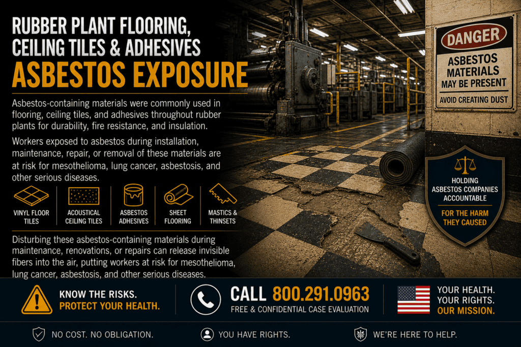 Rubber Plant Flooring, Ceiling Tiles & Adhesives Asbestos Exposure Mesothelioma Lawsuit