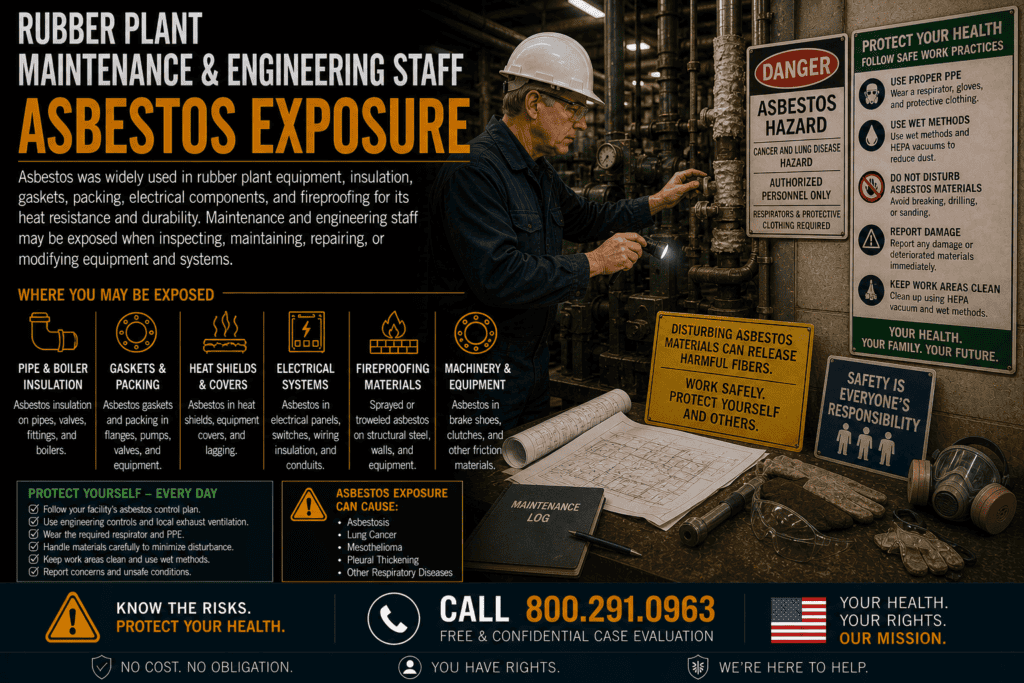 Rubber Plant Maintenance & Engineering Staff Asbestos Exposure Mesothelioma Lawsuit