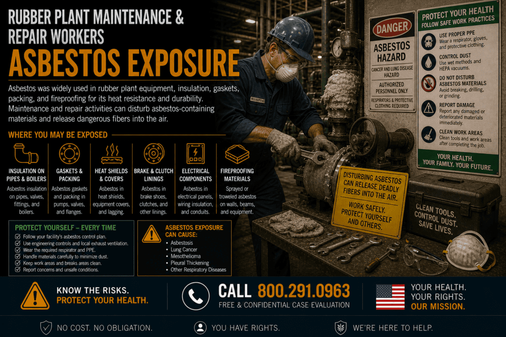 Rubber Plant Maintenance & Repair Workers Asbestos Exposure Mesothelioma Lawsuit