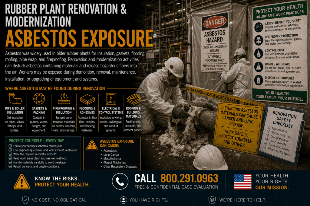 Rubber Plant Renovation & Modernization Asbestos Exposure - Mesothelioma Lawsuit
